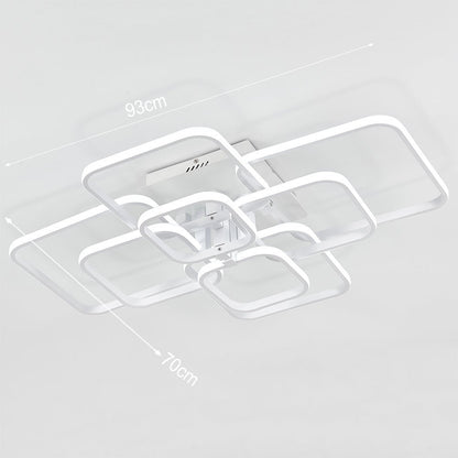 4/6/8 Lights Square LED Ceiling Light with Remote Control - House Comfort
