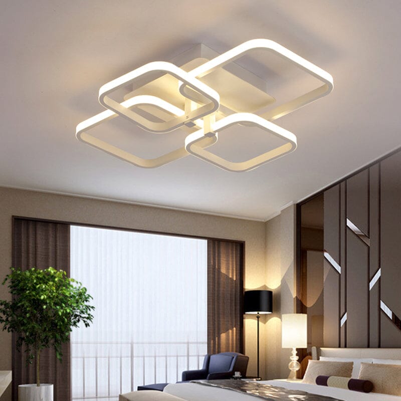 4/6/8 Lights Square LED Ceiling Light with Remote Control - House Comfort