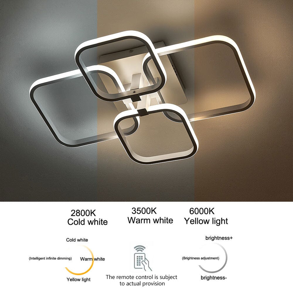 4/6/8 Lights Square LED Ceiling Light with Remote Control - House Comfort