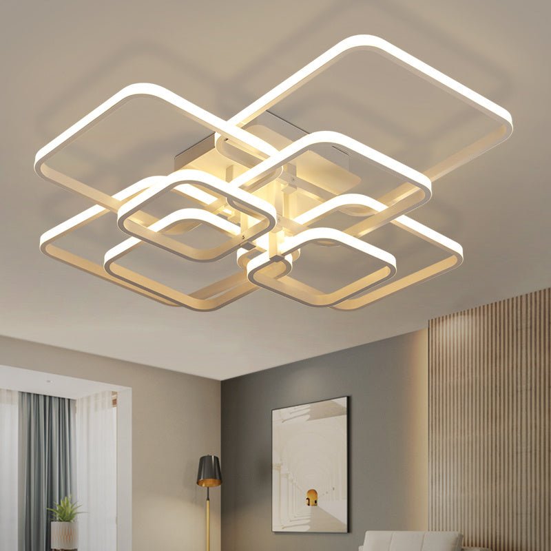 4/6/8 Lights Square LED Ceiling Light with Remote Control - House Comfort