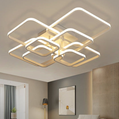 4/6/8 Lights Square LED Ceiling Light with Remote Control - House Comfort