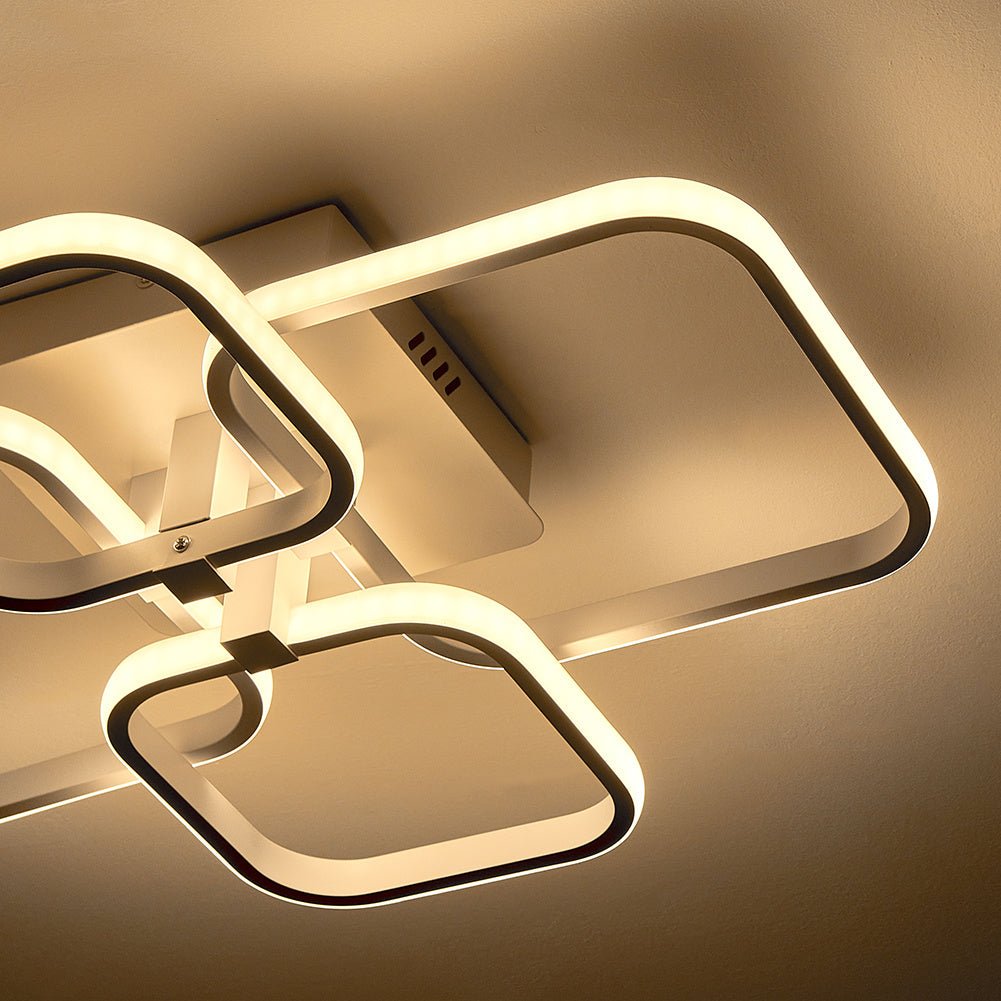 4/6/8 Lights Square LED Ceiling Light with Remote Control - House Comfort