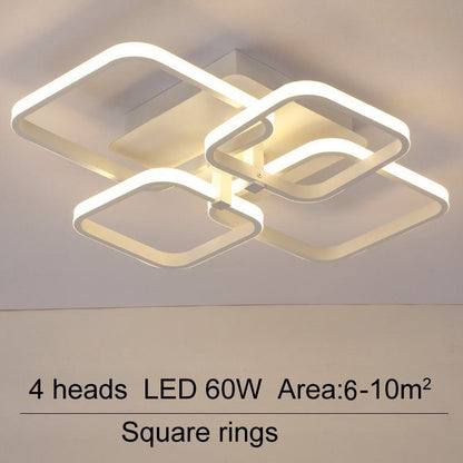 4/6/8 Lights Square LED Ceiling Light with Remote Control - House Comfort