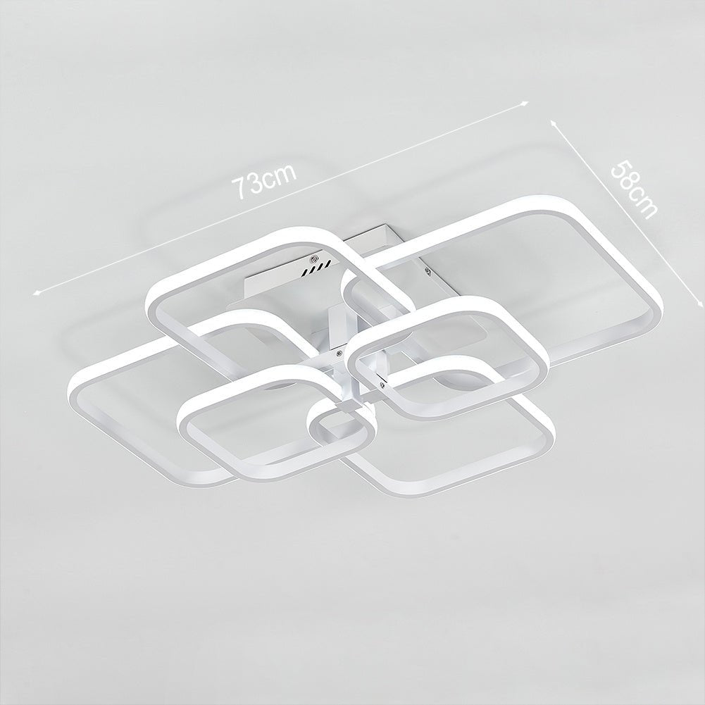 4/6/8 Lights Square LED Ceiling Light with Remote Control - House Comfort