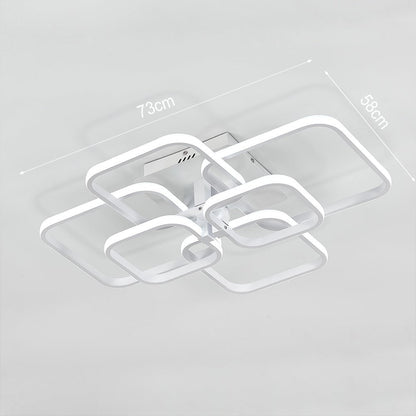 4/6/8 Lights Square LED Ceiling Light with Remote Control - House Comfort