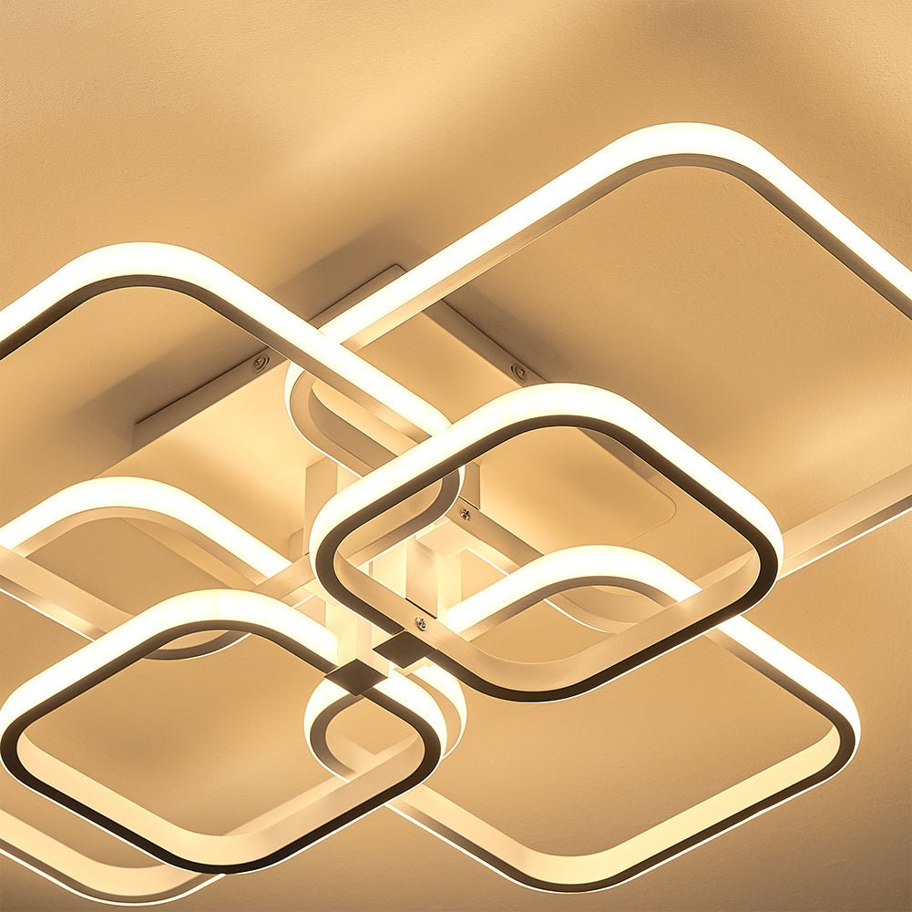 4/6/8 Lights Square LED Ceiling Light with Remote Control - House Comfort