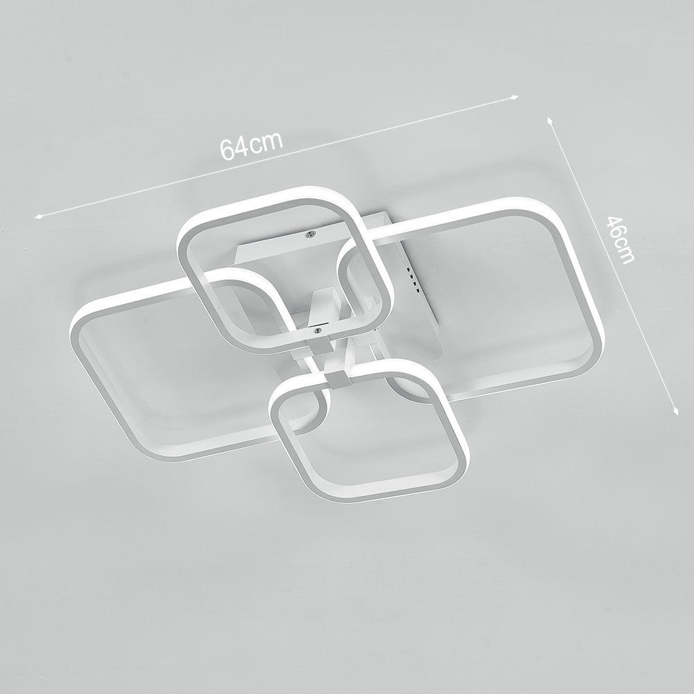 4/6/8 Lights Square LED Ceiling Light with Remote Control - House Comfort