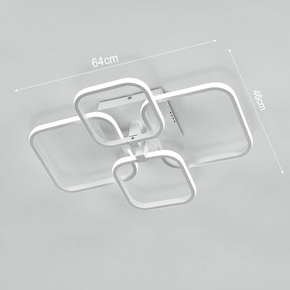 4/6/8 Lights Square LED Ceiling Light with Remote Control - House Comfort