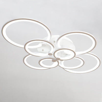 4/6/8 Rings LED Semi - Flush Ceiling Light Dimmable/Non - Dimmable - House Comfort