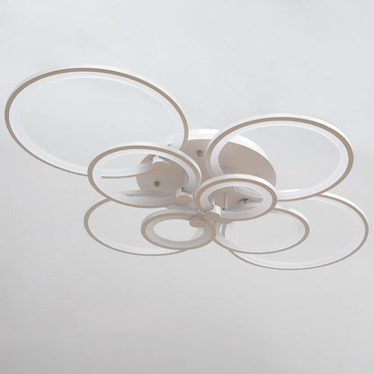 4/6/8 Rings LED Semi - Flush Ceiling Light Dimmable/Non - Dimmable - House Comfort