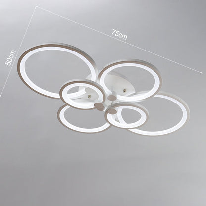 4/6/8 Rings LED Semi - Flush Ceiling Light Dimmable/Non - Dimmable - House Comfort
