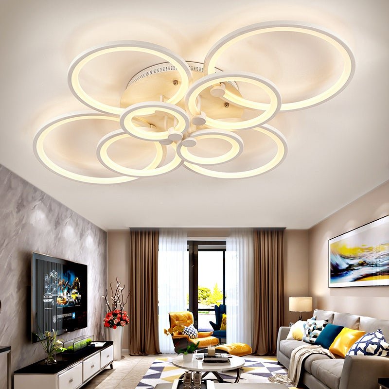 4/6/8 Rings LED Semi - Flush Ceiling Light Dimmable/Non - Dimmable - House Comfort