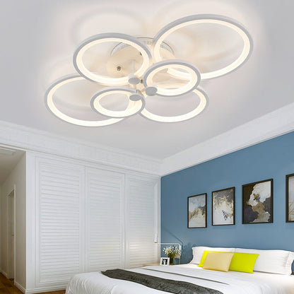 4/6/8 Rings LED Semi - Flush Ceiling Light Dimmable/Non - Dimmable - House Comfort