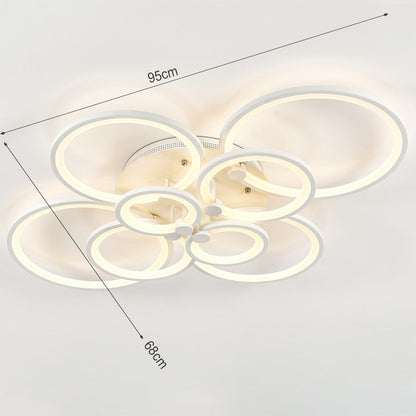 4/6/8 Rings LED Semi - Flush Ceiling Light Dimmable/Non - Dimmable - House Comfort