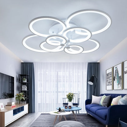 4/6/8 Rings LED Semi - Flush Ceiling Light Dimmable/Non - Dimmable - House Comfort