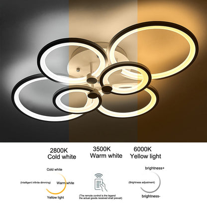 4/6/8 Rings LED Semi - Flush Ceiling Light Dimmable/Non - Dimmable - House Comfort