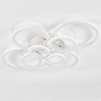 4/6/8 Rings LED Semi - Flush Ceiling Light Dimmable/Non - Dimmable - House Comfort