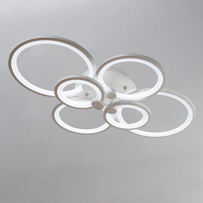 4/6/8 Rings LED Semi - Flush Ceiling Light Dimmable/Non - Dimmable - House Comfort