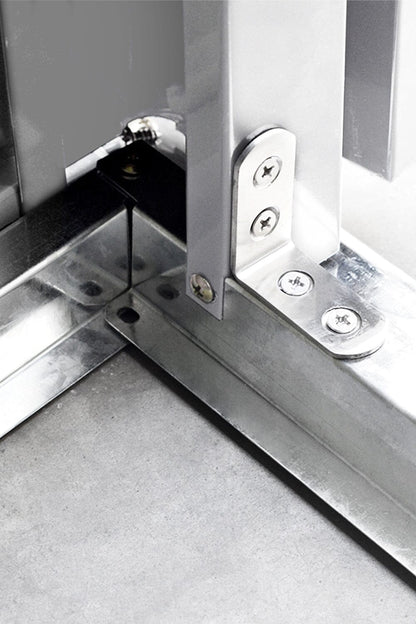 4.6×9 ft Steel Garden Bike Storage Shed Grey/White/Black Lockable - House Comfort