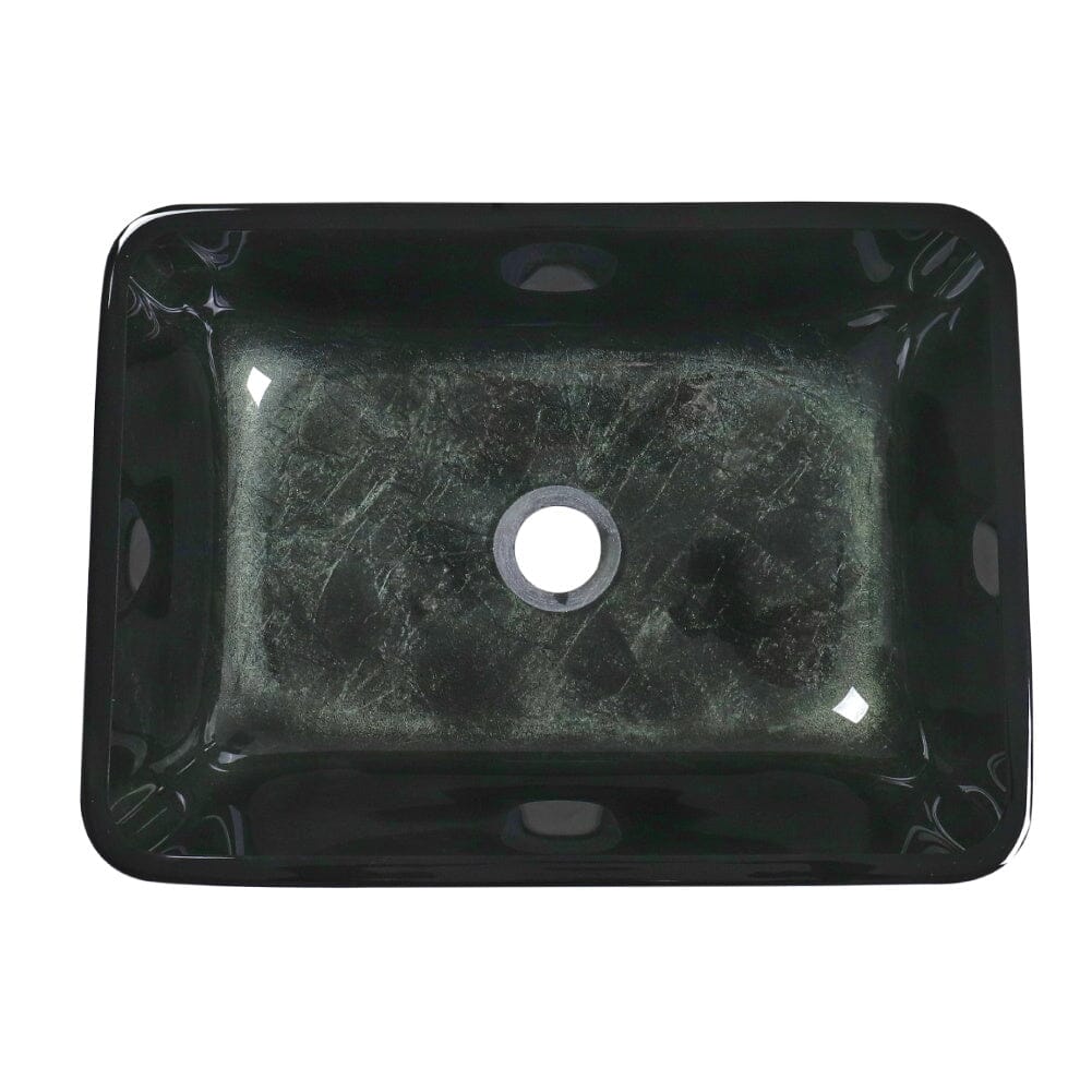 46cm W Rectangular Tempered Glass Bathroom Art Design Sink - House Comfort