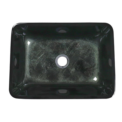 46cm W Rectangular Tempered Glass Bathroom Art Design Sink - House Comfort