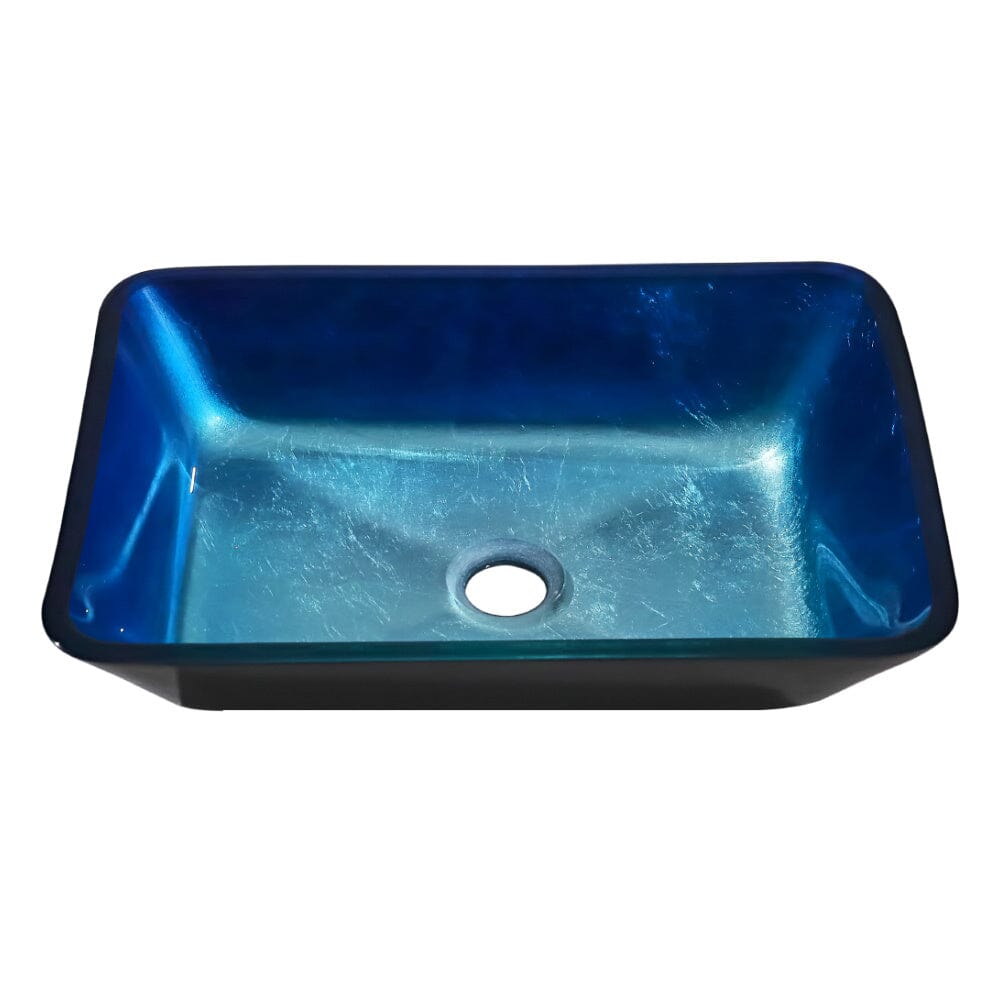 46cm W Rectangular Tempered Glass Bathroom Art Design Sink - House Comfort