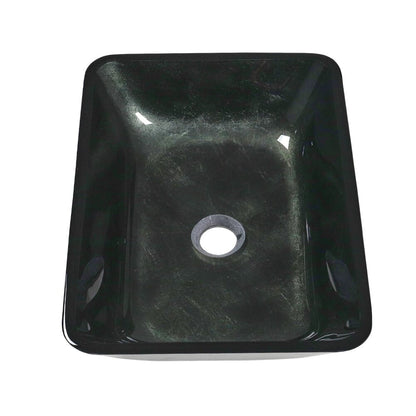 46cm W Rectangular Tempered Glass Bathroom Art Design Sink - House Comfort