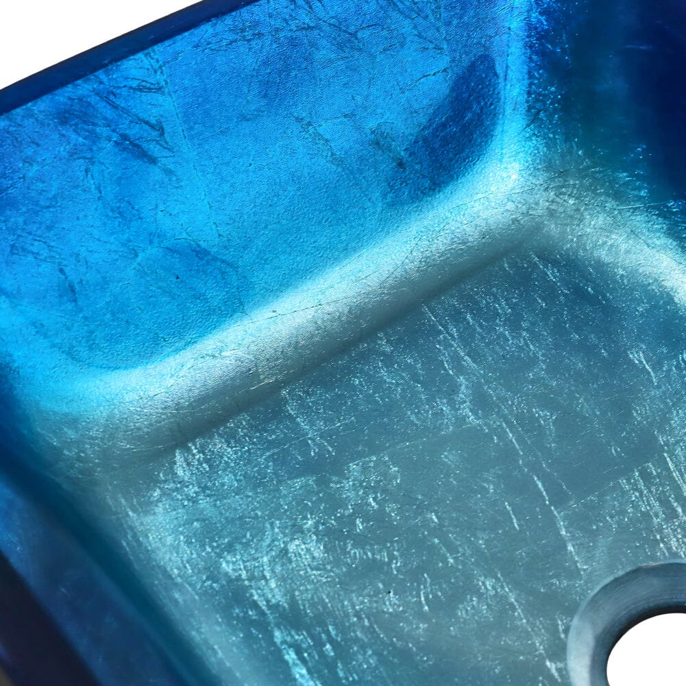 46cm W Rectangular Tempered Glass Bathroom Art Design Sink - House Comfort