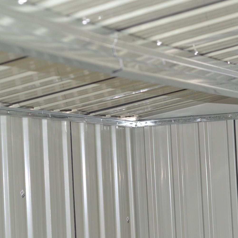 4×8/ 6×8 / 8×8/ 10×8ft Steel Garden Storage Bike Shed with Gable Roof Top Air Circulation Design - House Comfort