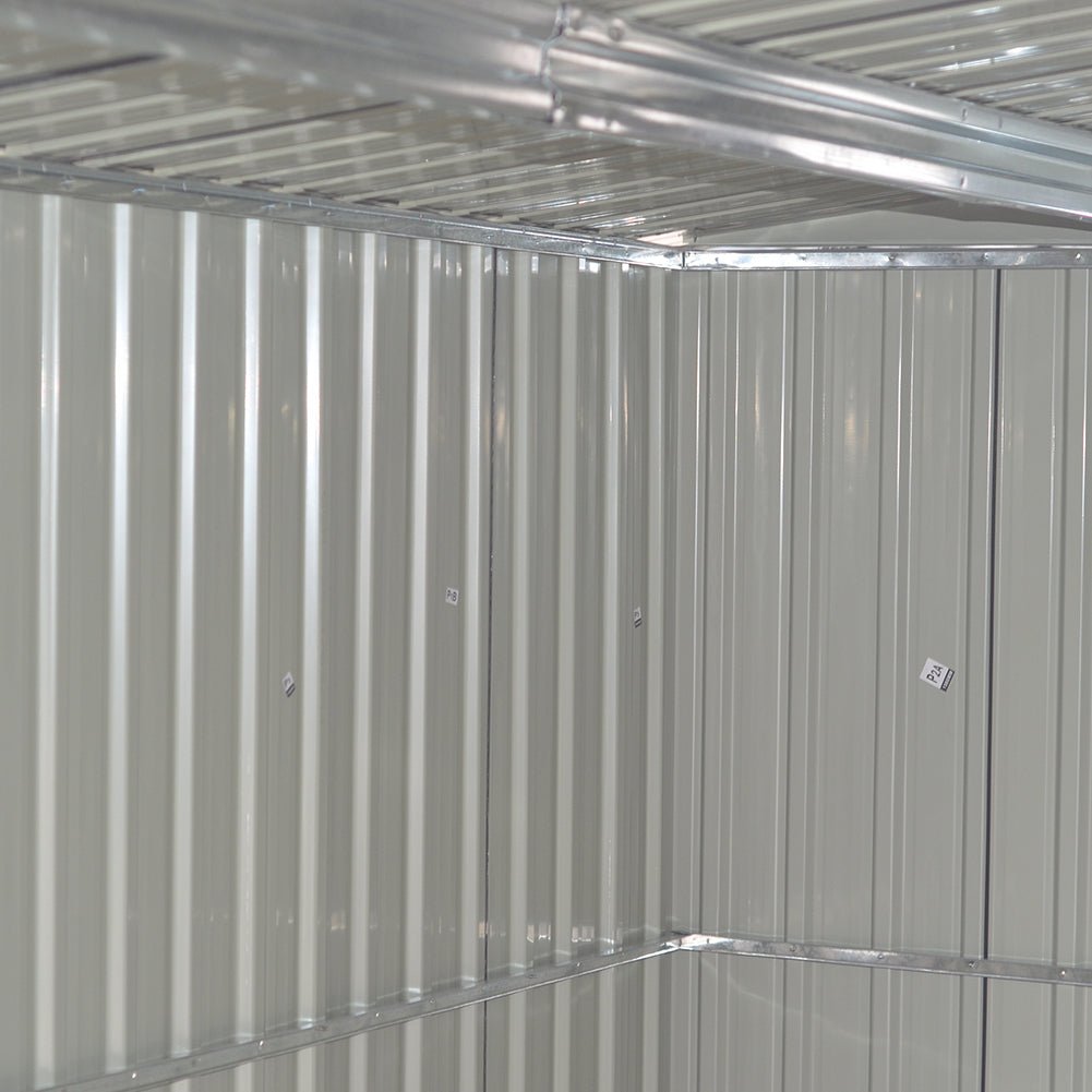 4×8/ 6×8 / 8×8/ 10×8ft Steel Garden Storage Bike Shed with Gable Roof Top Air Circulation Design - House Comfort