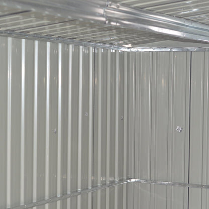 4×8/ 6×8 / 8×8/ 10×8ft Steel Garden Storage Bike Shed with Gable Roof Top Air Circulation Design - House Comfort