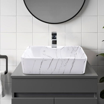 48cm W x 37cm D Rectangular Marble Vessle Sink - House Comfort