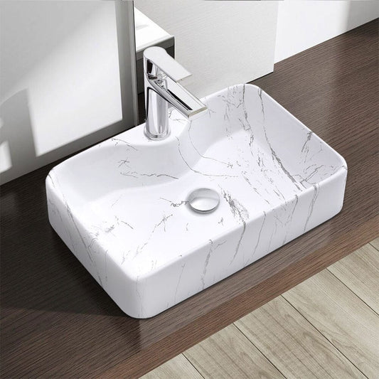 48cm W x 37cm D Rectangular Marble Vessle Sink - House Comfort