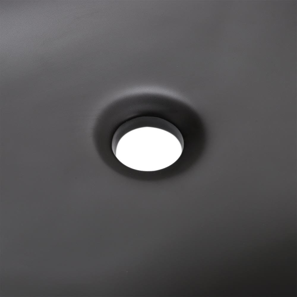 49.5cm W Black Ceramic Sink with Matte Black Finish for Bathroom - House Comfort