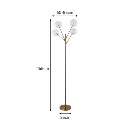 155cm H Gold Foot Switch 4 Light Tree Floor Lamp Velora Boutique