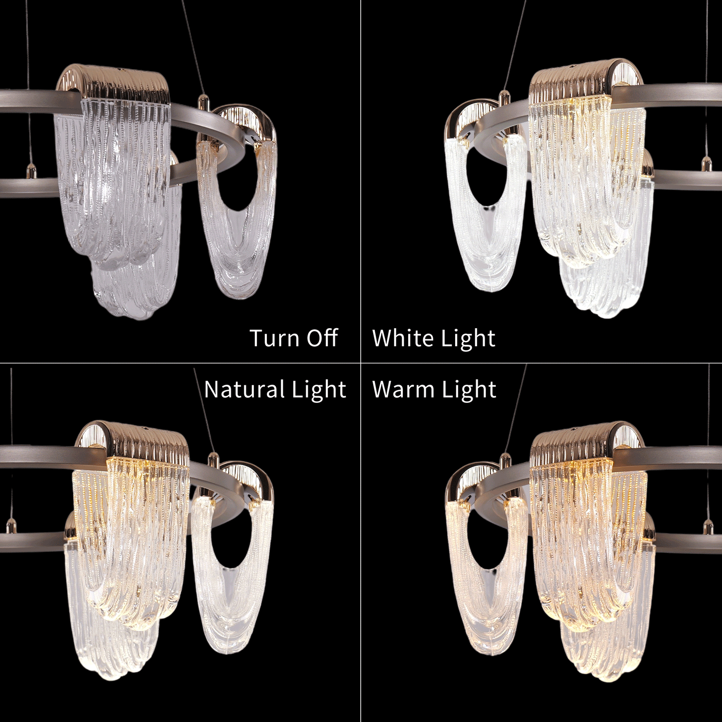 Lightsin Modern LED Pendant Ceiling Light with Cascading Gold Acrylic Curves Velora Boutique