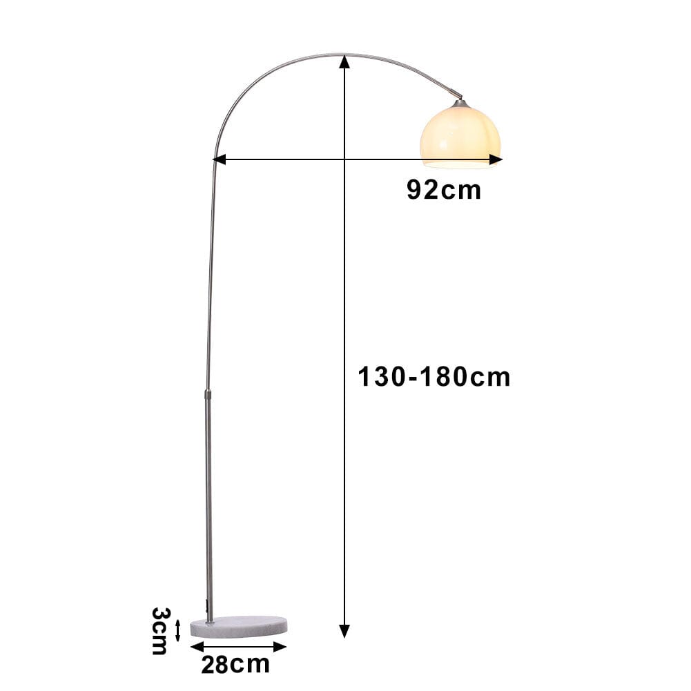 4ft - 5ft Adjustable Arch LED Floor Lamp with Marble Base - House Comfort