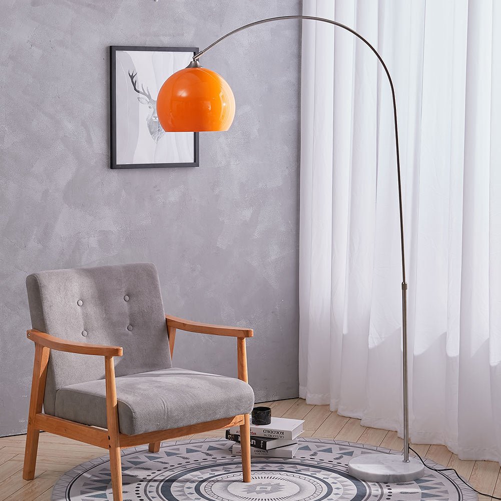 4ft - 5ft Adjustable Arch LED Floor Lamp with Marble Base - House Comfort