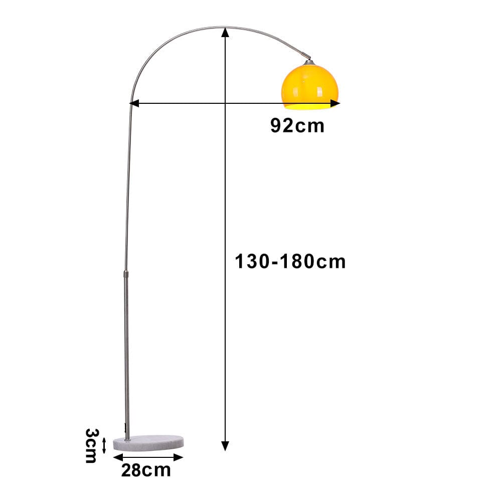 4ft - 5ft Adjustable Arch LED Floor Lamp with Marble Base - House Comfort