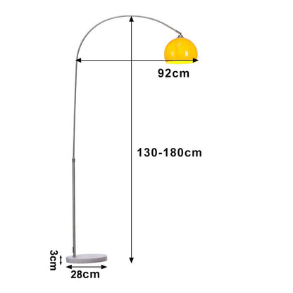 4ft - 5ft Adjustable Arch LED Floor Lamp with Marble Base - House Comfort