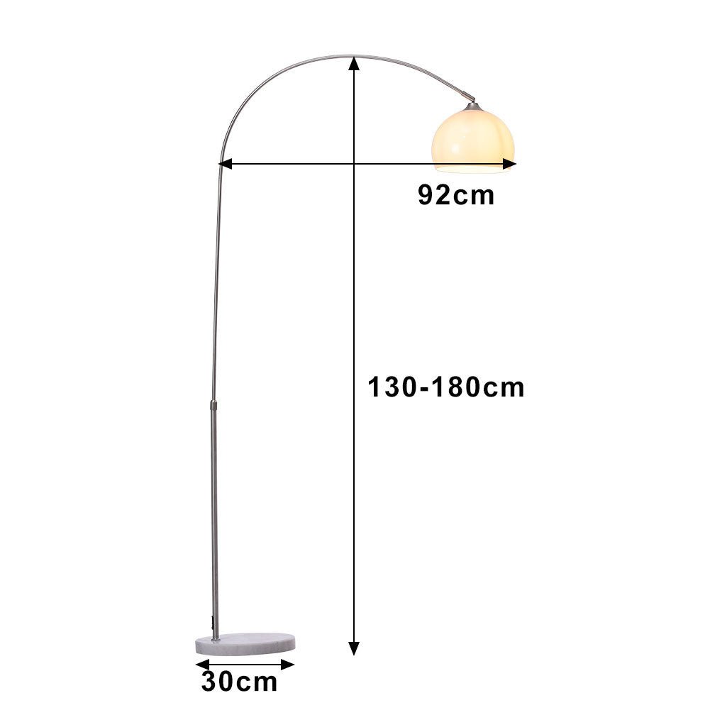 4ft - 5ft Adjustable Arch LED Floor Lamp with Marble Base - House Comfort