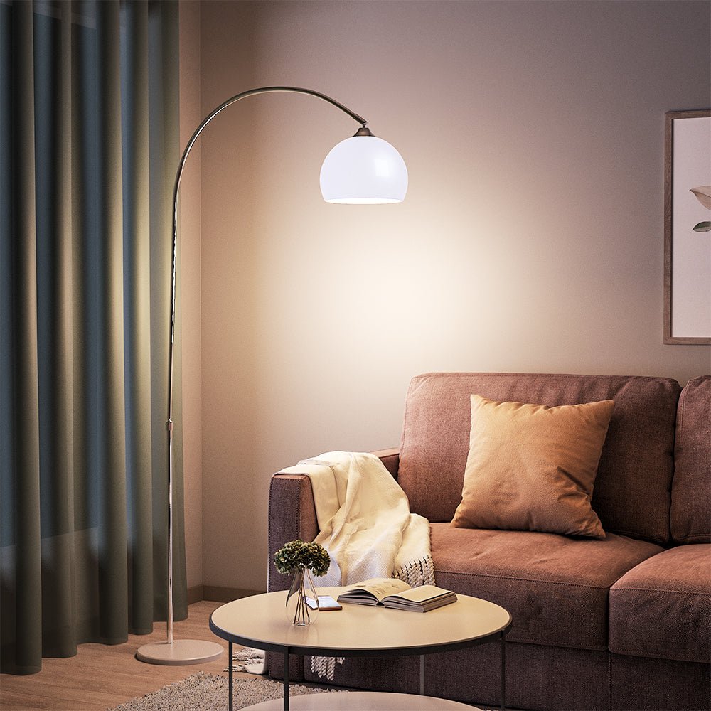4ft - 5ft Adjustable Arch LED Floor Lamp with Marble Base - House Comfort