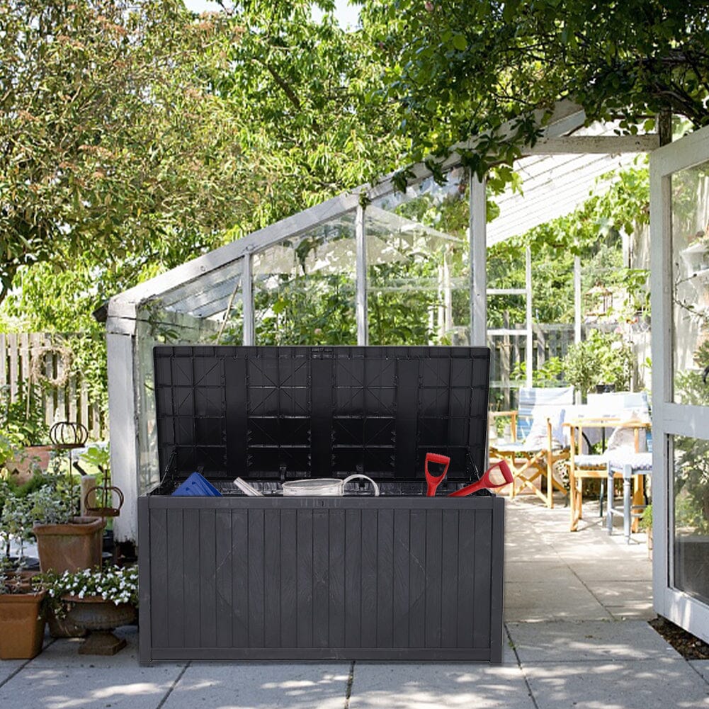 4ft PP Garden Storage Deck Box Outdoor Black Classic - House Comfort