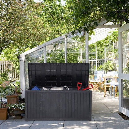 4ft PP Garden Storage Deck Box Outdoor Black Classic - House Comfort