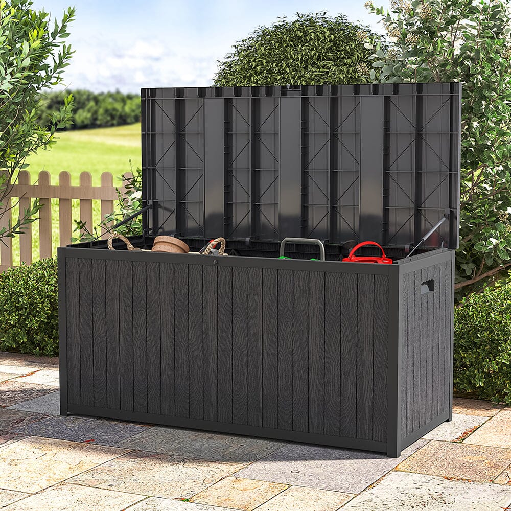 4ft PP Garden Storage Deck Box Outdoor Black Classic - House Comfort