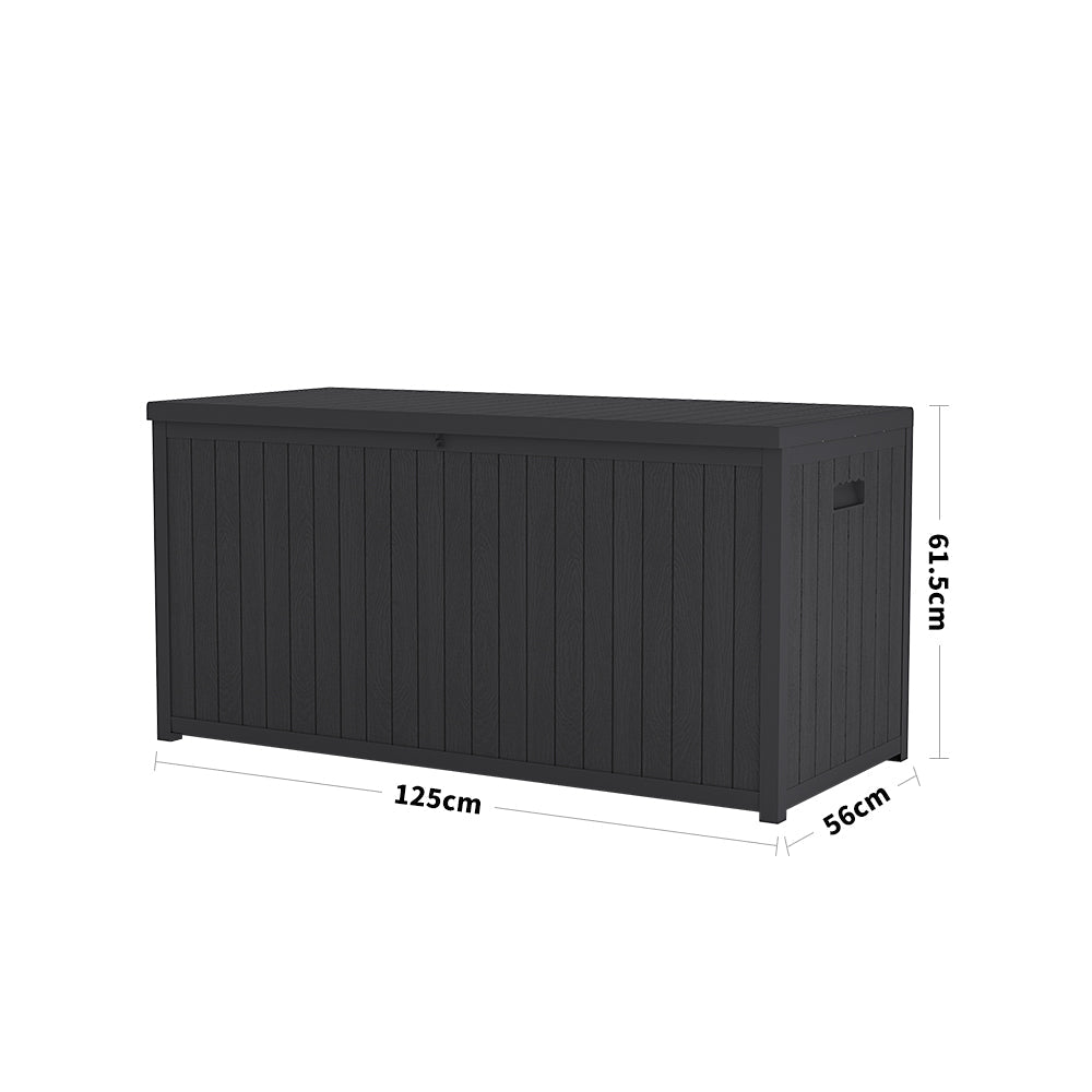 4ft PP Garden Storage Deck Box Outdoor Black Classic - House Comfort