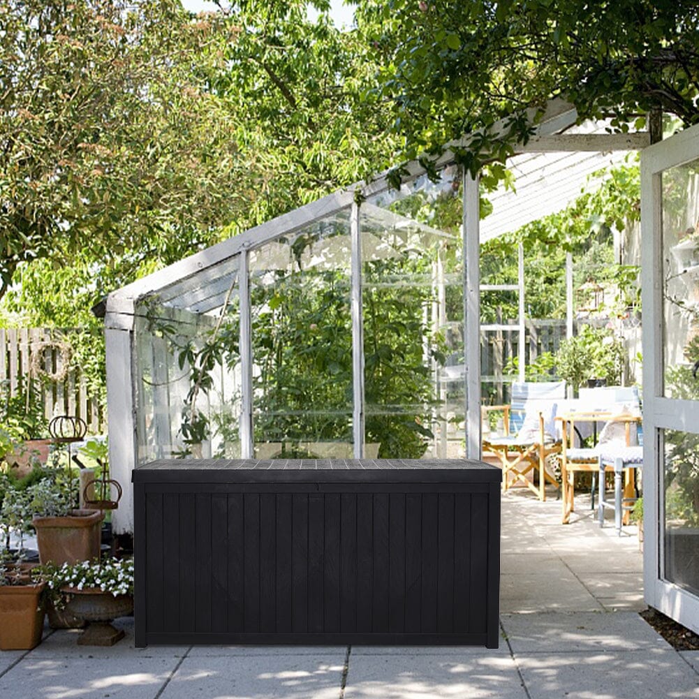 4ft PP Garden Storage Deck Box Outdoor Black Classic - House Comfort