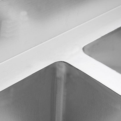 4ft W Stainless Steel Kitchen Commercial Catering Sink with 1/2 Large Compartments - House Comfort