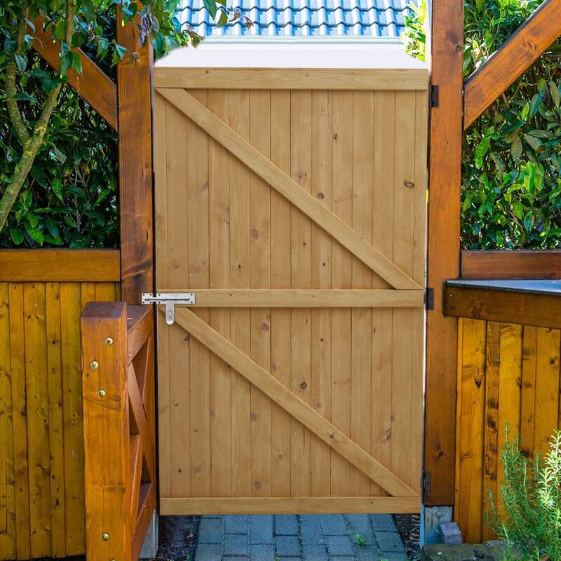 4ft/6ft H Pine Wood Garden Gate with Latch - House Comfort
