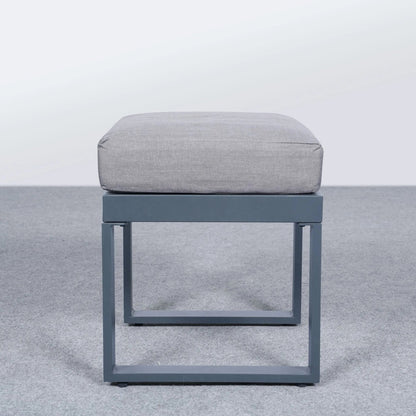 5 Piece Metal Sectional Garden Furniture Set Outdoor Corner Sofa with Cushions and Heated Table - House Comfort